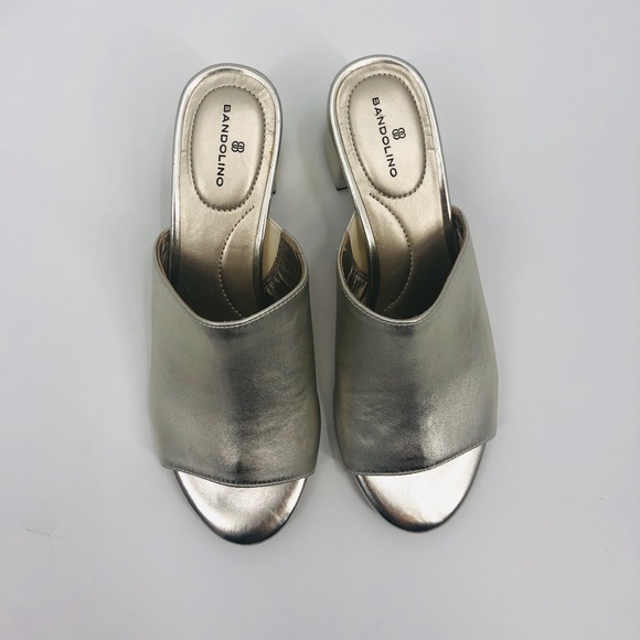 ✨Bandolino Silver Mule Heels / Sandal Slides 👡 - Picture 14 of 14